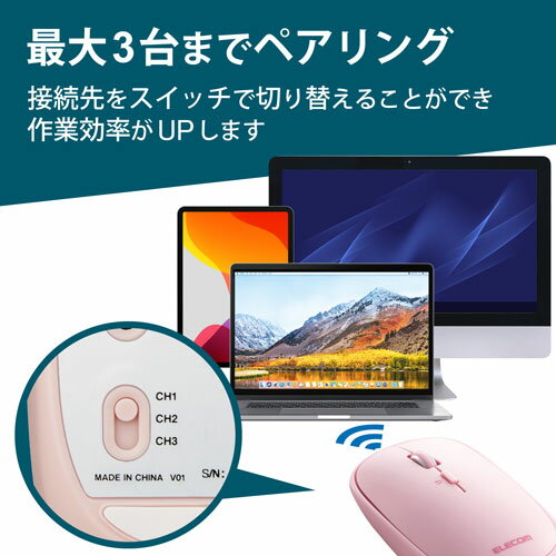 ELECOM Slint モバイルマウス ピンク M-TM15BBPN