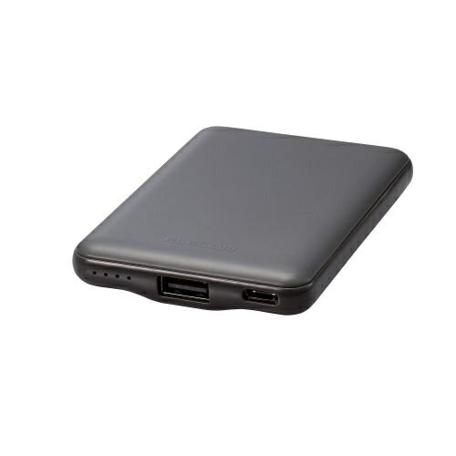 エレコム モバイルバッテリー  Type-C 5000mAh 12w 充電器 iPhone ダークグレー(1個)