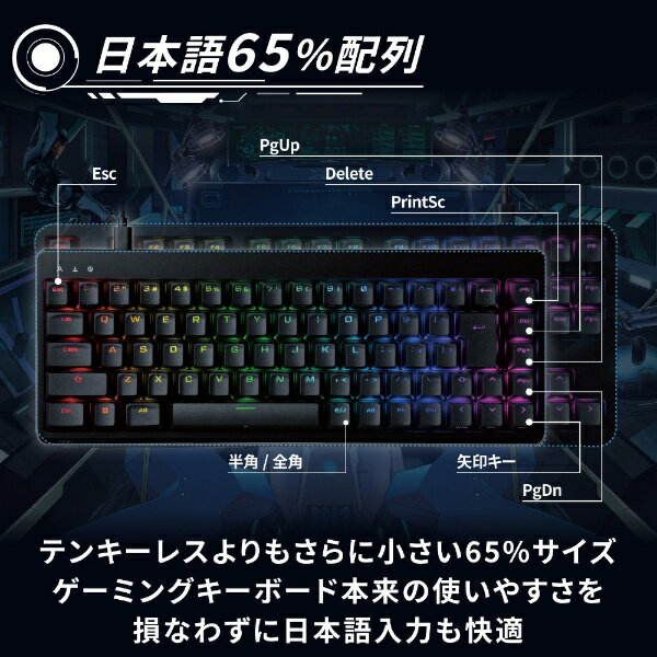 ELECOM ゲーミングキーボード TK-VK300CBK