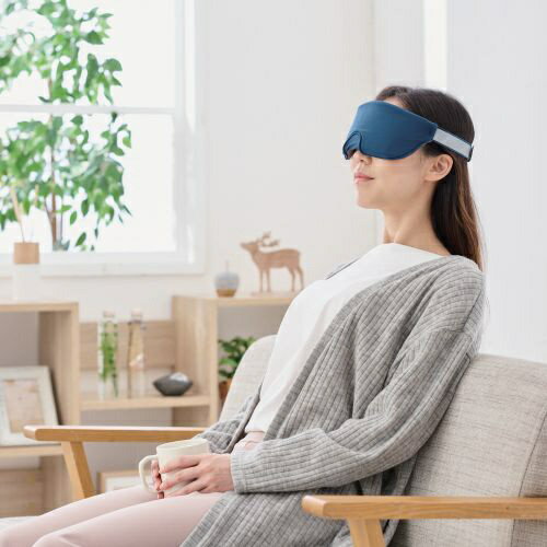 エレコム アイマスク 温冷両用ジェルパック ツボ押しシート付 ミッドナイトネイビー(1個)