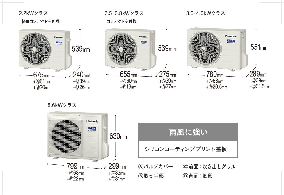 パナソニック　CS-252DFL-W エアコン　エオリア　オルココ 概要 インバーター冷暖房除湿タイプ ルームエアコン CS-252DFL