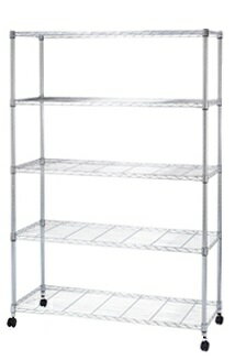 【美品】スチールラック キャスター付き NE25-12185 DOSHISHA キッチンラック スチールラック 5段 幅120 奥行45 棚