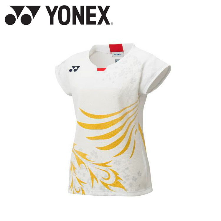 YONEX バドミントンシャツ ホワイト ゴールド YONEX バドミントンシャツ ホワイト ゴールド ウェア