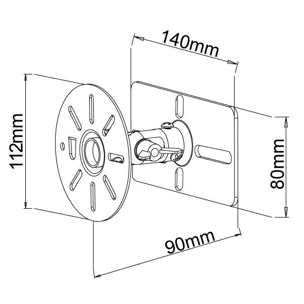 エモーションズ 汎用スピーカー壁掛け・天吊り金具 80×140mm(スピーカー取付部) 112×112mm(壁面取付部) ブラック/ホワイト SWB-101