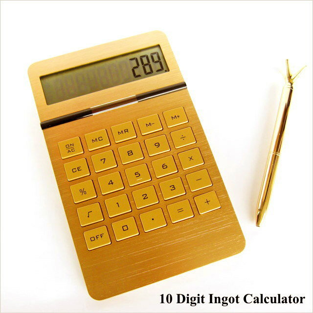 電卓 おしゃれ ゴールド カリキュレーター 10 Digit Ingot Calculator