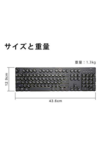 楽天市場】アットキュー HKW タイプライター風メカニカルキーボード 