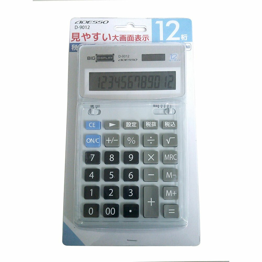 【楽天市場】アデッソ ADESSO(アデッソ) ビッグディスプレイ卓上電卓 12桁税計算 D9012(1台