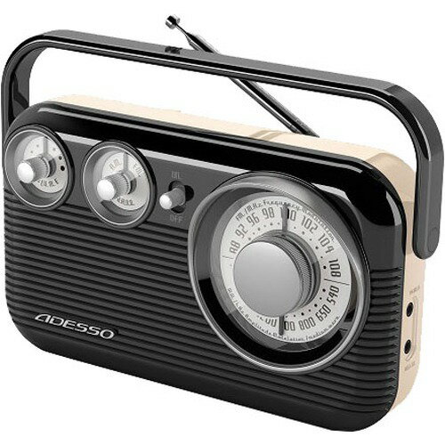 楽天市場】アデッソ アデッソ レトロAM/FMラジオ RA-601 BK | 価格比較 