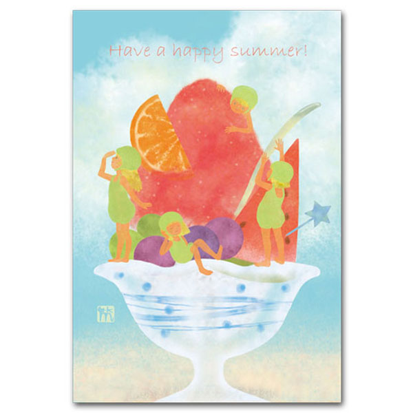 楽天市場 和道楽 デジタル貼り絵 ナチュラルイラストポストカード Ca H On Summer 価格比較 商品価格ナビ