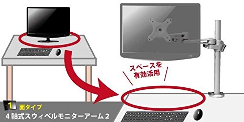 サンコー 4軸式スウィベルモニターアーム2 MARM7220S：日本テレフォン