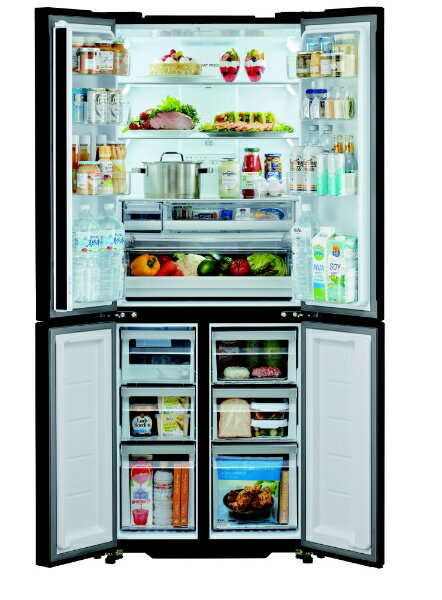 AQUA/アクア AQR-TZ42K 薄型大容量冷蔵庫 420L 両開き4ドア シルバー 