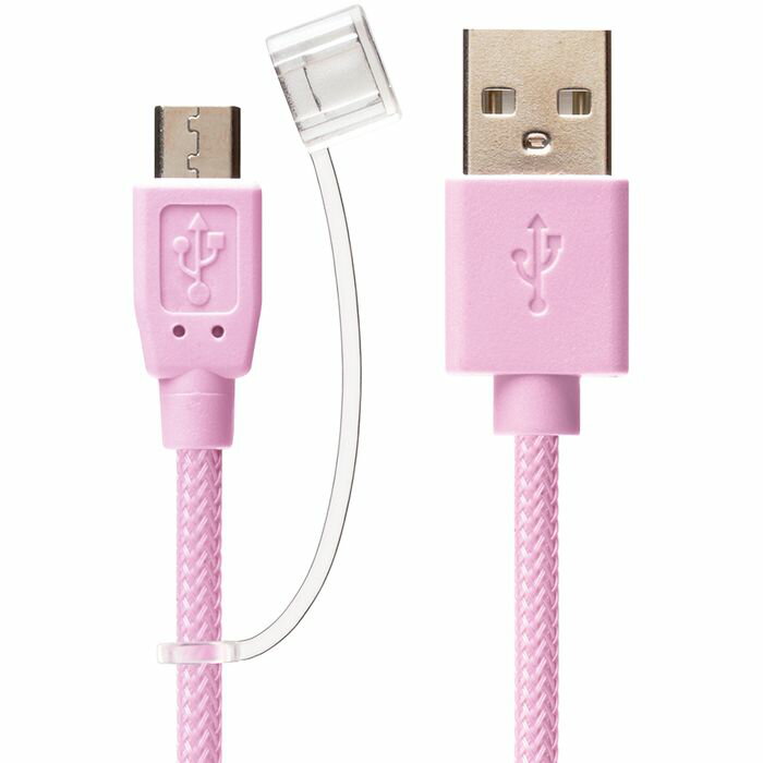 micro USBコネクタ USBタフケーブル 2.0m ピンク PG-MC20M03PK(1本入)
