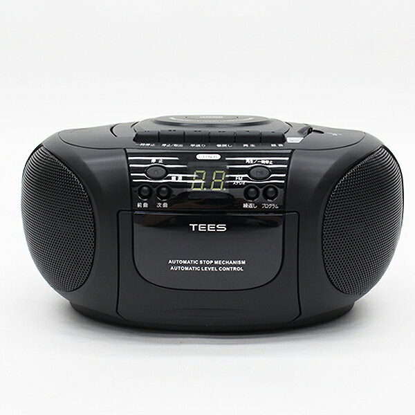 ティーズネットワーク CDラジオカセットプレイヤー TS-CD838-BK
