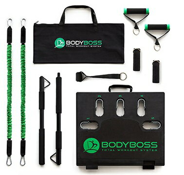 BODYBOSS｜ボディボス トータル ワークアウト システム BODYBOSS 2.0 ポータブルフィットネスジム Full Band パッケージ グリーン