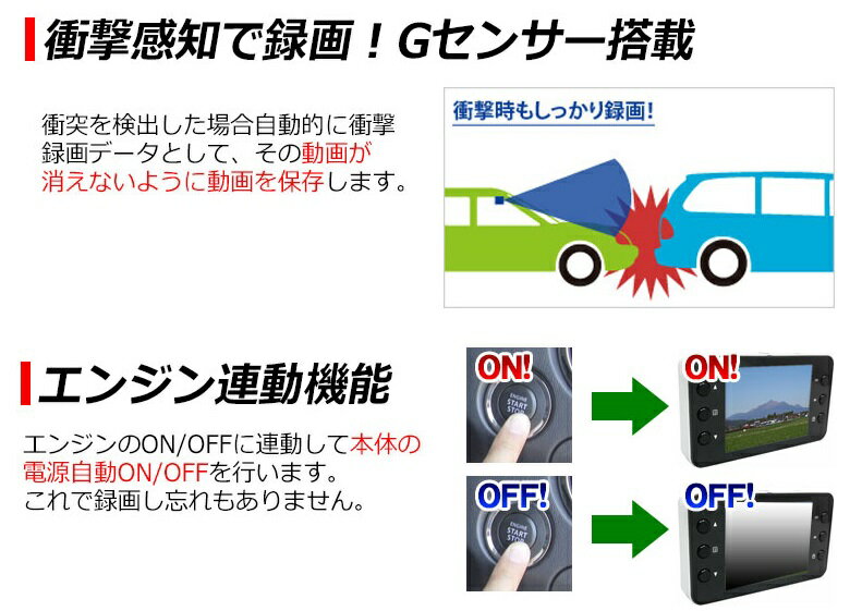 フルHD ドライブレコーダーカメラ Gセンサー搭載 K6000