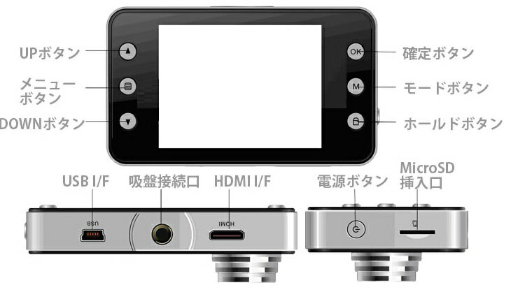 フルHD ドライブレコーダーカメラ Gセンサー搭載 K6000