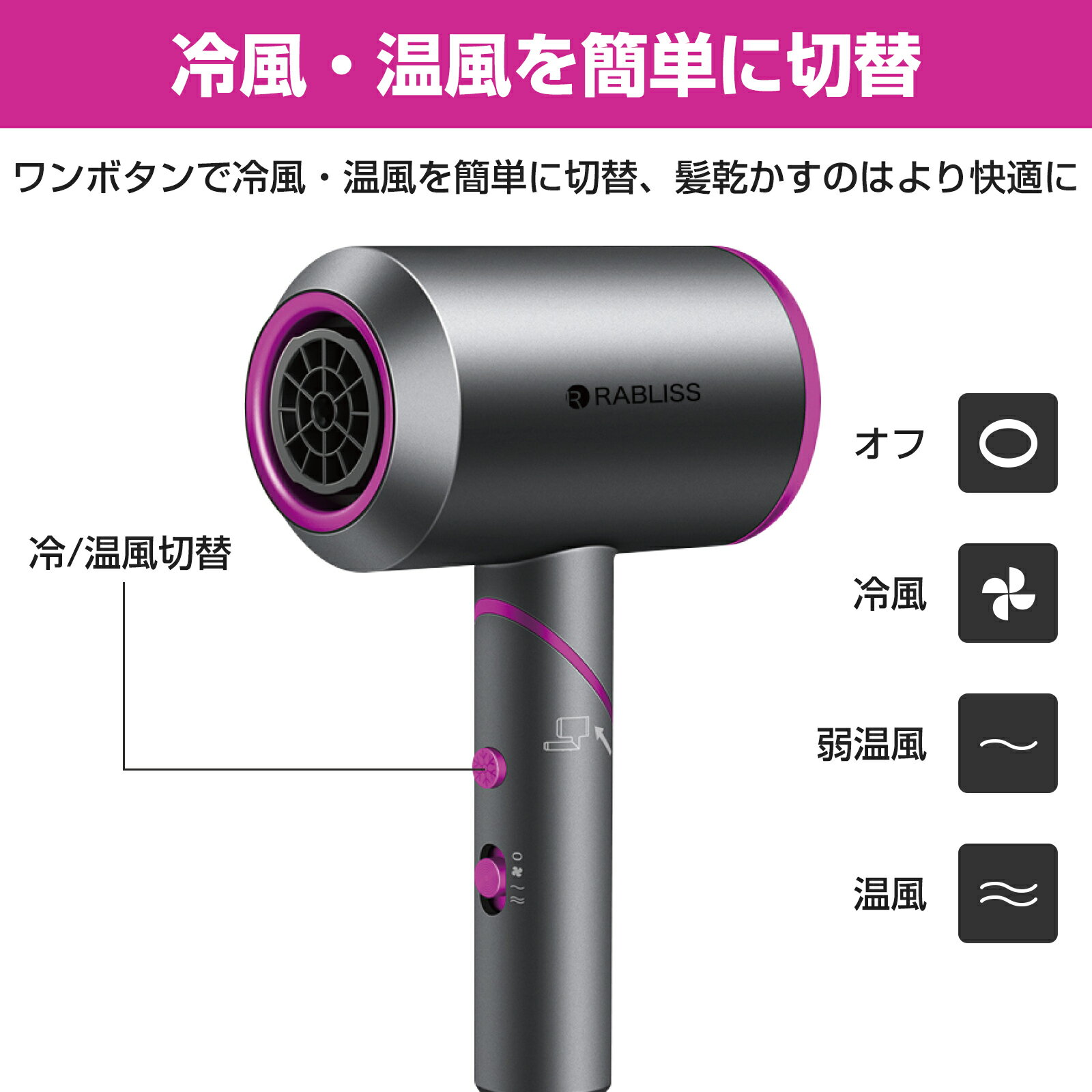 楽天市場】小林薬品 RABLISS マイナスイオンヘアドライヤー KO195 | 価格比較 - 商品価格ナビ