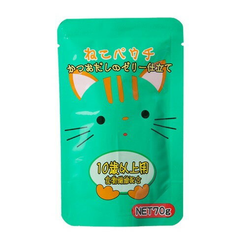 楽天市場】ねこパウチ かつおだしのゼリー仕立て 10歳以上用(70g 