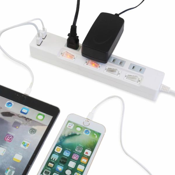 STYLED USB充電ポート付電源タップ STP4UA2W-1