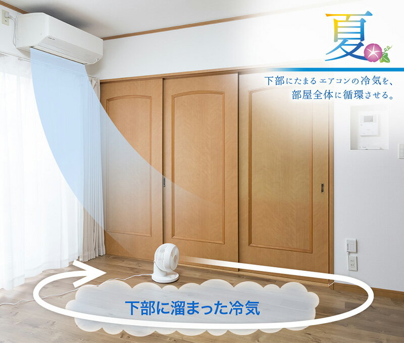 iimono117 サーキュレーター ダイヤル式 パワフル送風 ホワイト