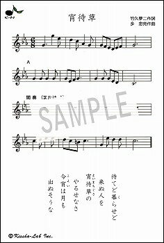 楽天市場 Sga018a吉祥カード 楽譜ポストカードシリーズ 宵待草 シンプル 歌詞付 価格比較 商品価格ナビ