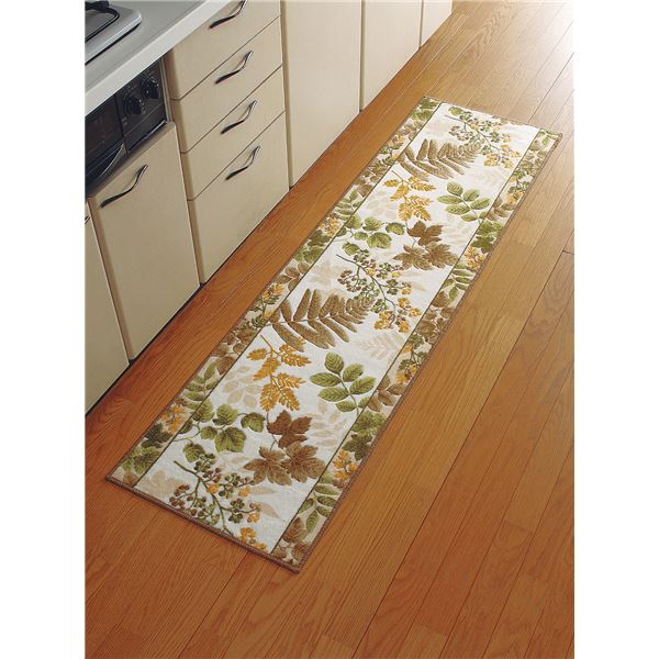 楽天市場 ファミリー ライフ 洗えるキッチンマット ロング 南洋柄 ベージュ 価格比較 商品価格ナビ