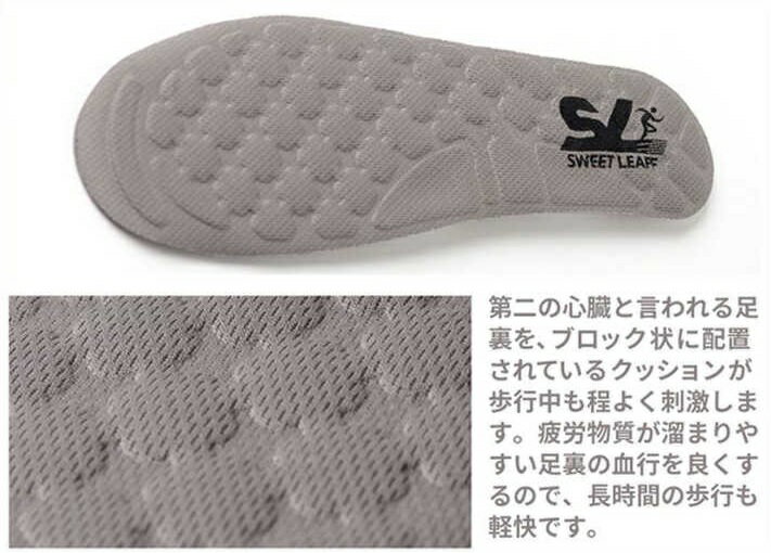 Pleasant.japan Sweetleaf エアポンプ搭載インソール Lサイズ グレー SL622
