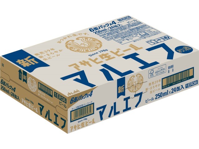 アサヒビール アサヒ生ビール缶２５０　６缶パックＸ４