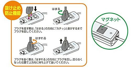 エルパ OAマルチタップ 接地形 7コ口 2m WBN-S7203B(G)(1コ入)