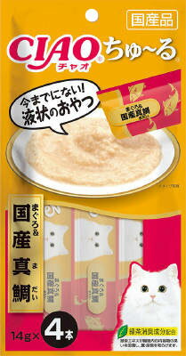 楽天市場】いなば食品 チャオ ちゅ～る まぐろ＆国産真鯛(14g*4本入