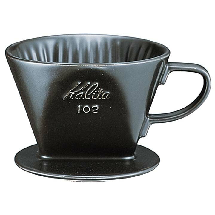 カリタ 陶器製コーヒードリッパー 102-ロト ブラック 2-4人用(1コ入)