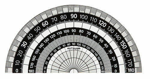 クツワ ブラック分度器 9cm KB030