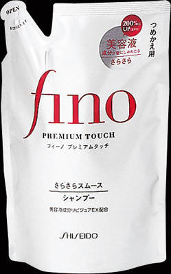 Shiseido fino premium Touch восстанавливающий шампунь для жирных и нормальных волос (с маточным молочком пчел) . (мягкая эконом (4901872837151)