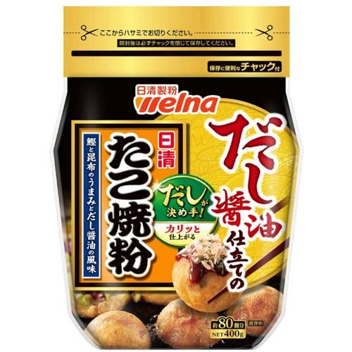 日清製粉ウェルナ １８秋　だし醤油仕立てのたこ焼粉　４００ｇ
