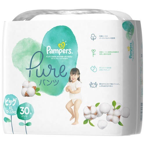 楽天市場 P Gジャパン 同 パンパース 肌へのいちばん Pure ビッグ Xl パンツ 30枚 4個セット 価格比較 商品価格ナビ