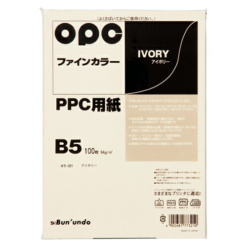 【楽天市場】文運堂 文運堂 OPCファインカラー PPC用紙B5 アイボリー カラー321 | 価格比較 - 商品価格ナビ