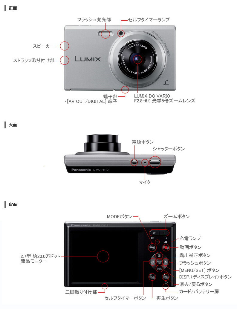 本物保証】 Panasonic LUMIX FH DMC-FH10 デジカメ general-bond.co.jp