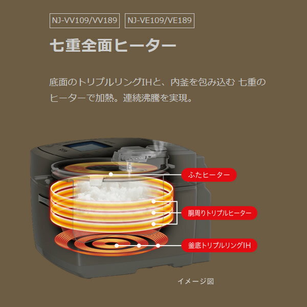 楽天市場】三菱電機 MITSUBISHI 備長炭 炭炊釜 NJ-VE109-W
