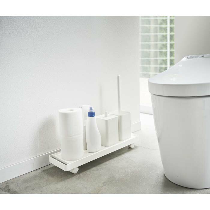 【楽天市場】山崎実業 山崎実業｜Yamazaki スリムトイレ収納ワゴン プレート ホワイト Slim Toilet Storage