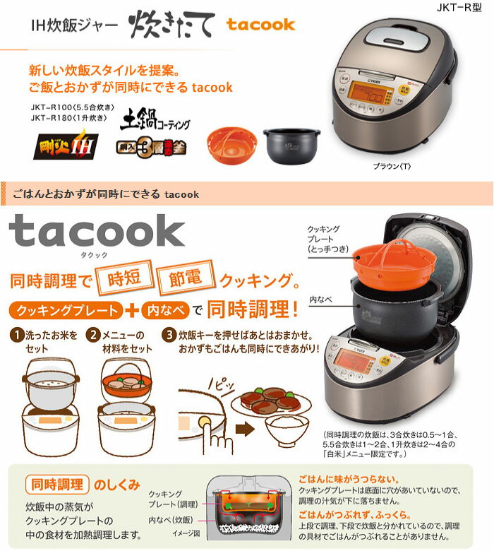 楽天市場】タイガー魔法瓶 タイガー魔法瓶 炊きたて 炊飯器 JKT-R100(T