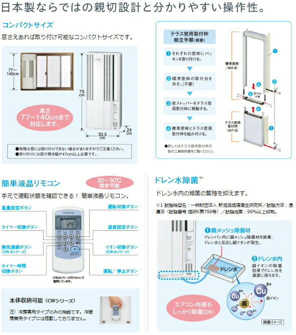 楽天市場】コロナ CORONA ウィンドエアコン CW-1819(W) | 価格比較