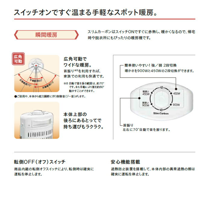 楽天市場】コロナ CORONA 遠赤外線カーボンヒーター DH-CM920(W