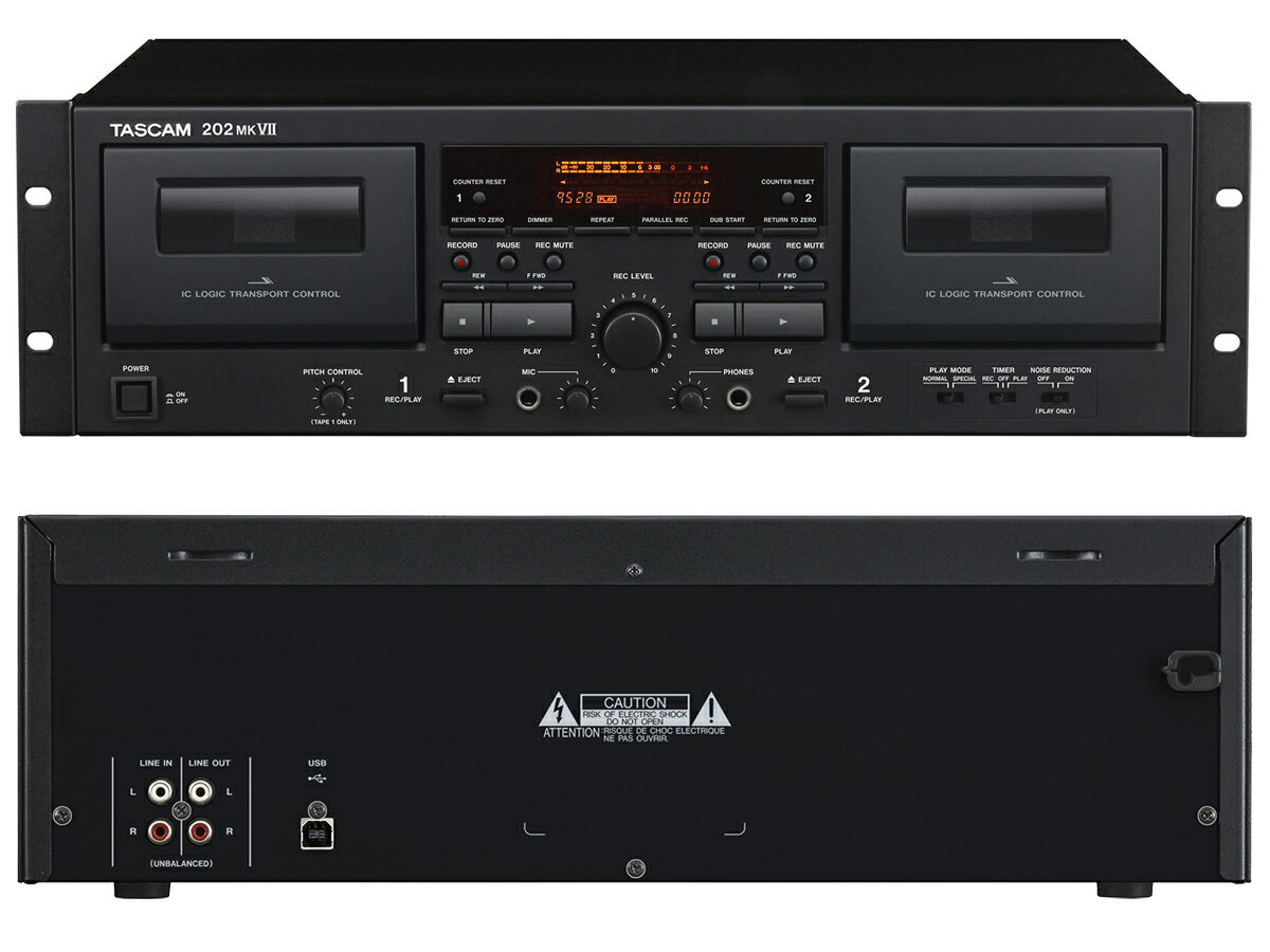 楽天市場】ティアック TASCAM 業務用ダブルカセットデッキ 202MKVII