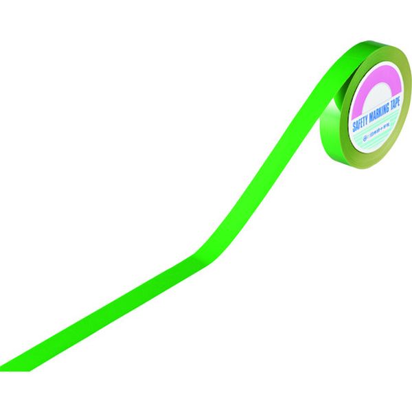 緑十字 ガードテープ(ラインテープ) 若草(黄緑) 25mm幅×100m 屋内