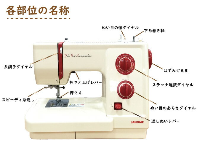 ウィングトッポギJANOME ジャノメ ミシン ヨーコ・ノギ Nogi