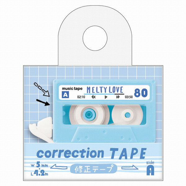 楽天市場 クラツクス カセットテープ型 修正テープ エイティーズ 修正テープ パステルブルー クラックス 価格比較 商品価格ナビ
