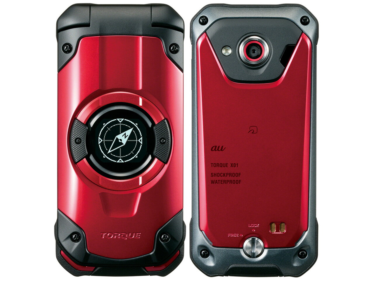 KYOCERA TORQUE X-01(赤・中古品)【au】 - au