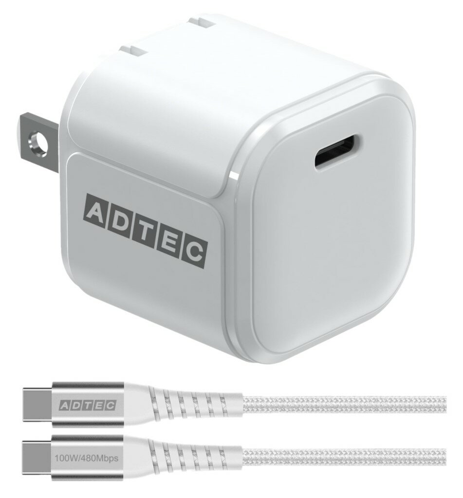 アドテック ADTEC アドテック PD3.0 充電器 33W対応 Type-Cケーブルセット ホワイト APD-V033C-wC-WH  価格比較 商品価格ナビ
