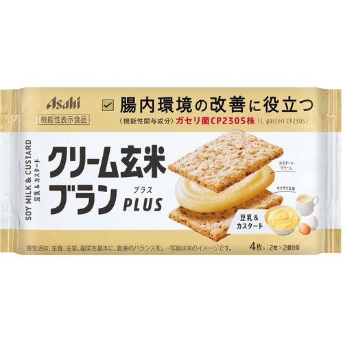 楽天市場 アサヒグループ食品 アサヒ クリーム玄米ブランプラス 豆乳 カスタード 4枚入 価格比較 商品価格ナビ