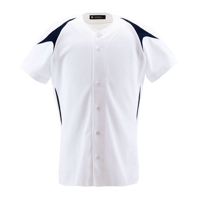市場】デサント 野球用 ジュニア ユニフォームシャツ フルオープンシャツ カラー：Sホワイト×ネイビー サイズ：150 #JDB-1013 |  価格比較 - 商品価格ナビ